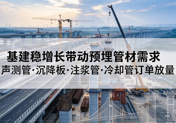 山亭基建稳增长带动预埋监测管材需求，声测管、沉降板、注浆管订单持续放量